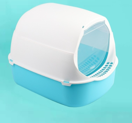 Maison de toilette pour chat bleu