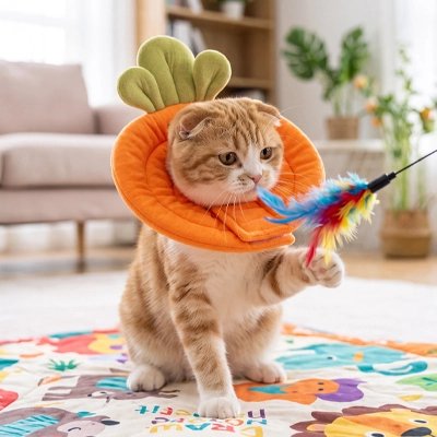 Collerette Chat carotte chat qui joue 