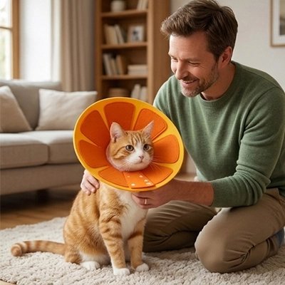 Collerette Chat orange chat roux qui ronronne 