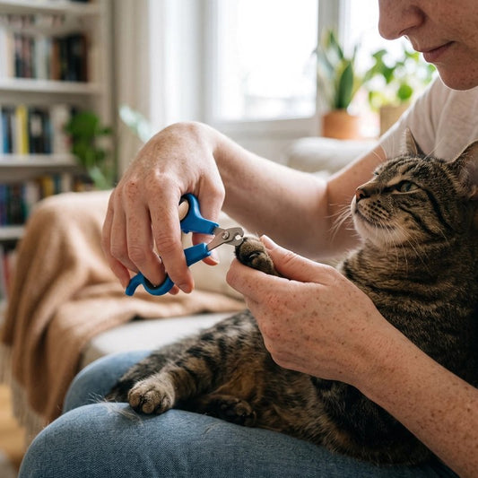 Coupe griffe Chat bleu chat se fait couper les griffes 