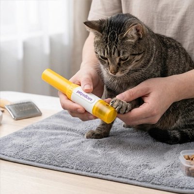 Coupe griffe Chat chat se fait couper les griffes par son maître 