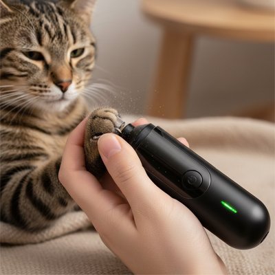 Coupe griffe Chat électrique noir chat se fait couper les griffes 