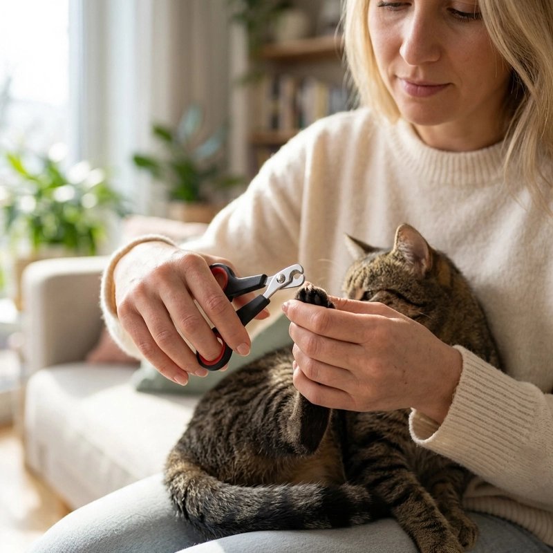 Coupe griffe Chat noir chat se fait couper les griffes 