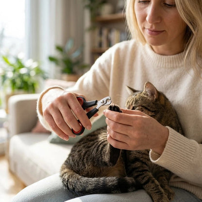 Coupe griffe Chat noir chat se fait couper les griffes 
