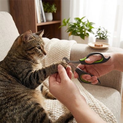 Coupe griffe Chat noir chat se fait couper les griffes 