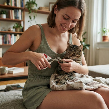 Coupe griffe pour Chat chat tigré se fait couper les griffes 