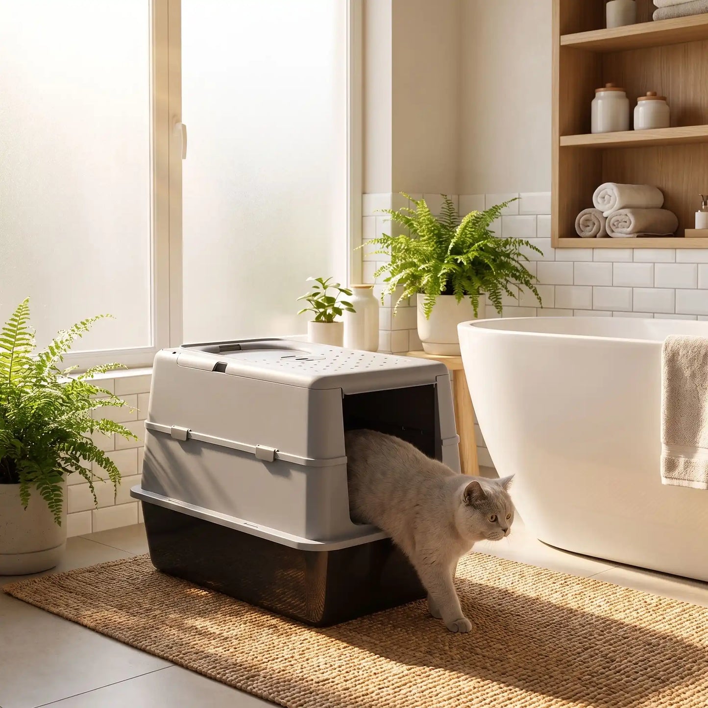 Maison de toilette chat | Acier inoxydable