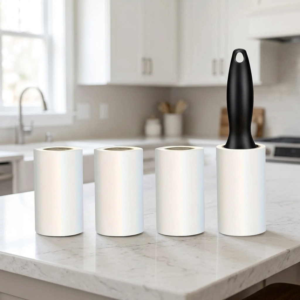 Rouleau avec trois recharges sur un îlot de cuisine