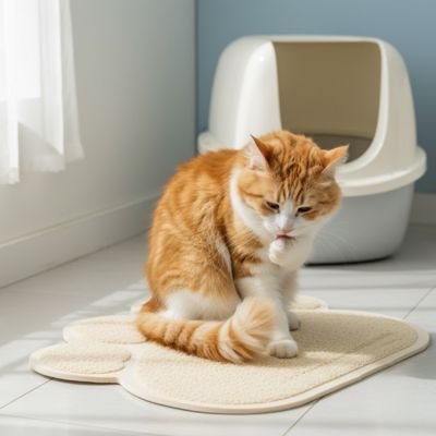 Tapis litière Chat attrape la litière 