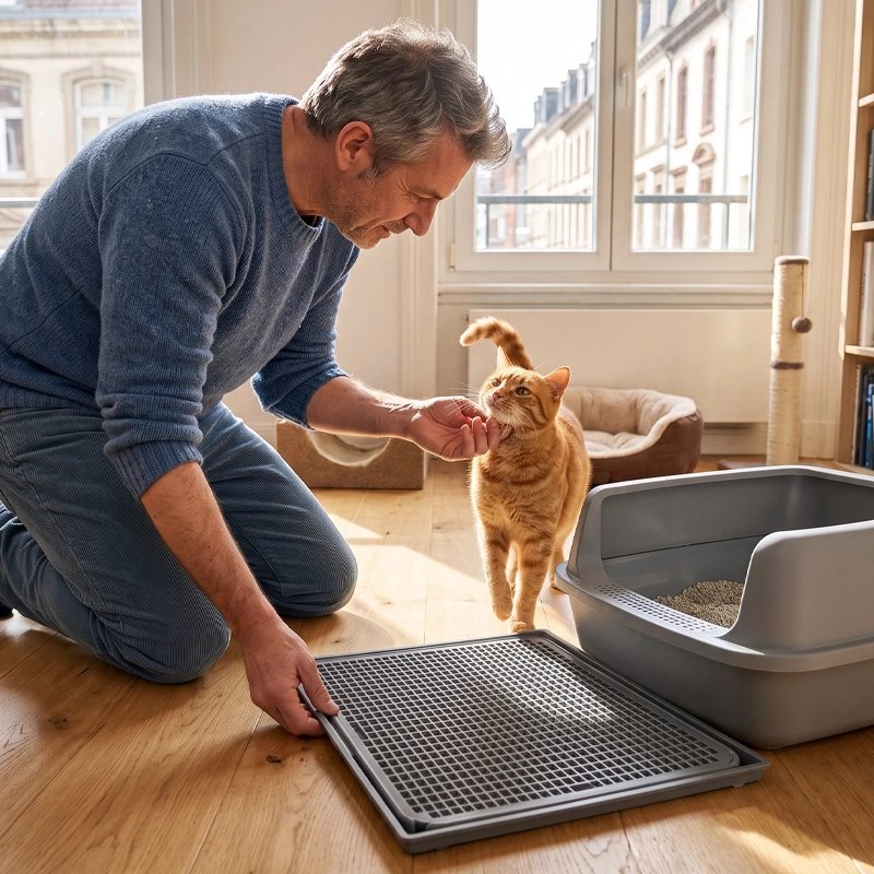 Tapis litière Chat avec chat confortable 