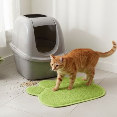 Tapis litière Chat récupère les grains de litière 