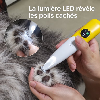 Tondeuse avec patte de chat et texte français